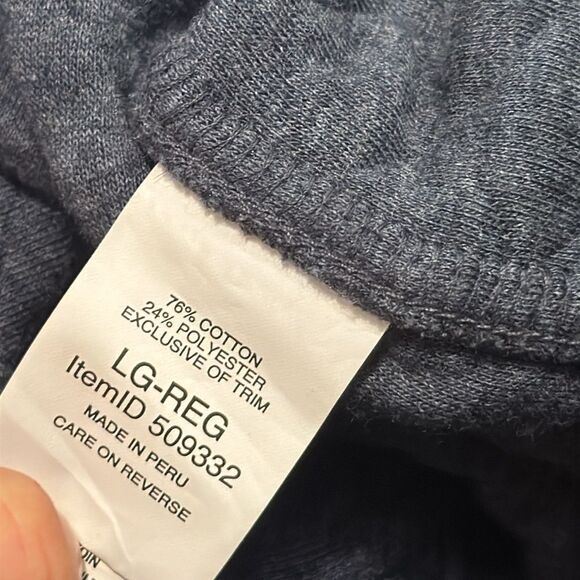 L.L. Bean Men's Quilted Sweatshirt Mockneck Pullover Navy Blue L - Picture 4 of 5